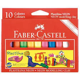 Plastilina 10 Barras Neón Faber Castell
