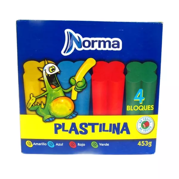 Plastilina De Bloque X 4 Unidades 453g Norma