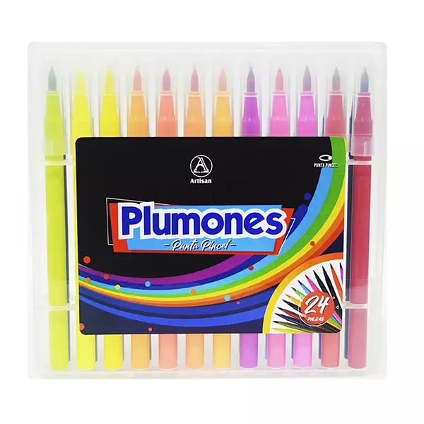 Plumones Punta Pincel x 24 Unidades Artisan