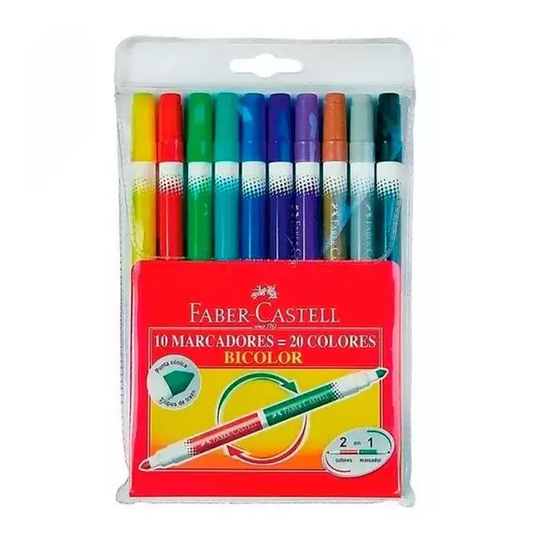 Plumones Bicolor Faber-Castell x 10u