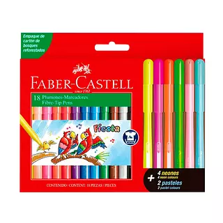Plumones Fiesta Faber-Castell X18u