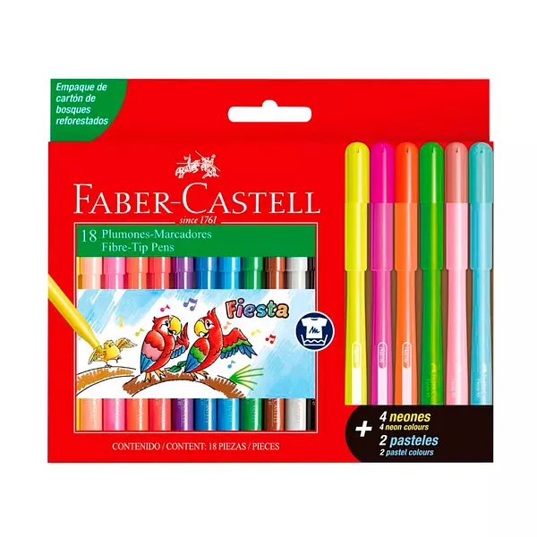 Plumones Fiesta Faber-Castell X18u