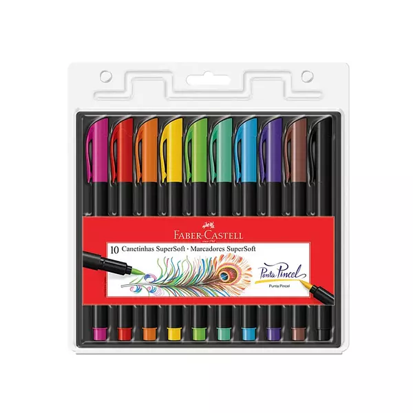 Plumón Supersoft Punta Pincel Faber-Castell